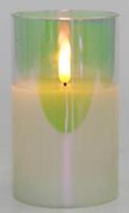 Светодиодная свеча в стакане с мерцающим светом,7,5х7,5х12,5см, 1шт.,перламутровый